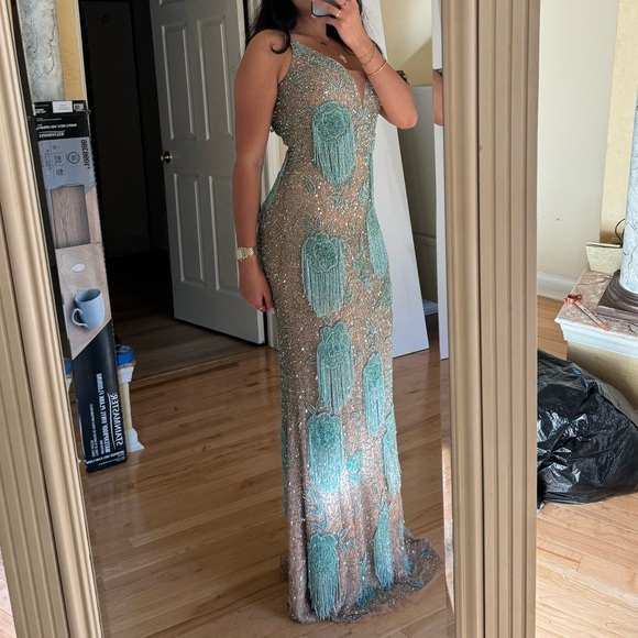 NEW Lara Women's Danika Floral Beaded Sheath Beaded Dress Beaded Fringe Sz 8 - Picture 7 of 8